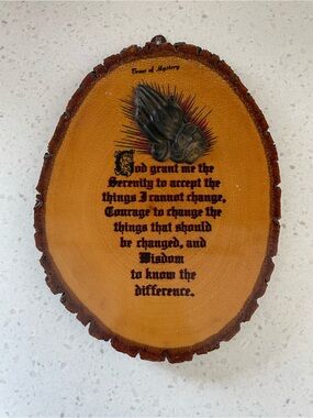 Vintage Live Wood Wall Art 3D Serenity Prayer Trees of Mystery